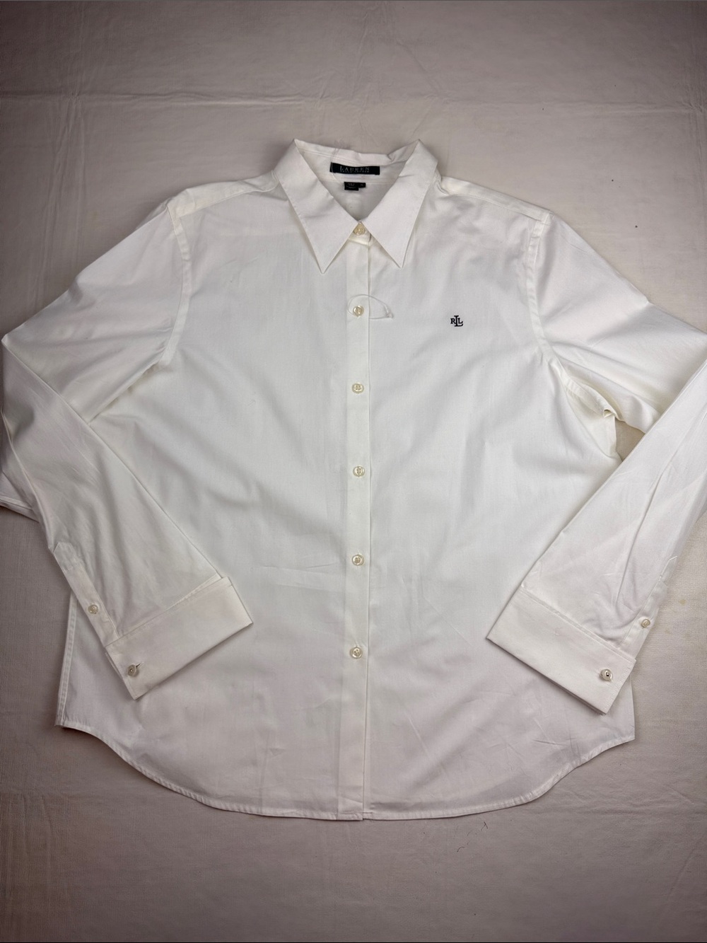 Lauren Ralph Lauren off White Dress Shirt XL NWOT Green Label Oversized